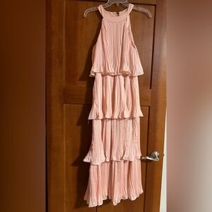 Lulu's Soft Pink Pleated Dress